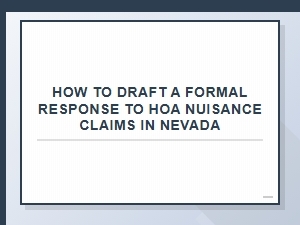 Drafting a Formal Response to Hoa Nuisance Claims in Nevada