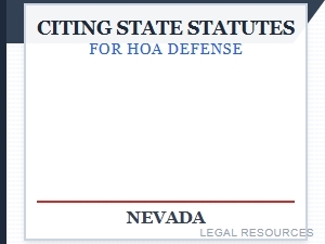 Template for Citing Nevada State Statutes in Hoa Defense