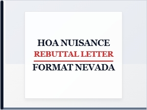 Nevada Hoa Nuisance Rebuttal Letter Format